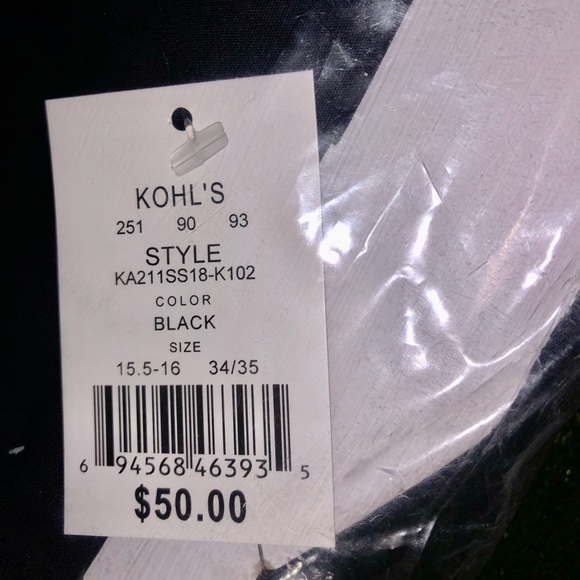 APT 9 Mens Black Buttonup With Silver Tie Sz. Medium BRAND NEW W/TAGS - Picture 5 of 5